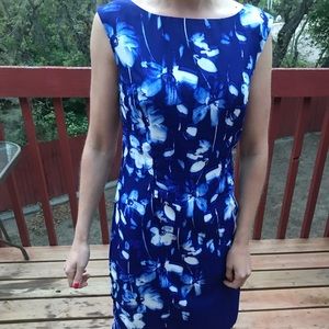 Blue / Violet Flower Printed Dress